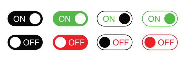 On and Off toggle switch modern button symbol vector illustration isolated on white background