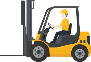 Vector icon illustrating forklift logistics, shipping and Industri elements.