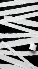 Abstract Lines Of White Paper On Black Background Texture Illustration