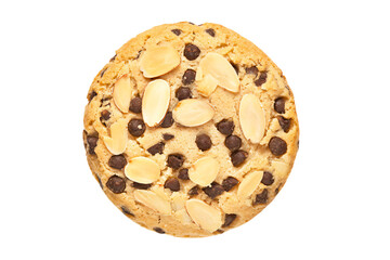 a cookie with almonds and chocolate chips