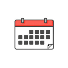 Cartoon Illustration Of A Red Calendar Icon On Isolated Background