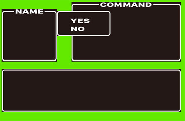 レトロゲーム風コマンド入力フレーム緑背景