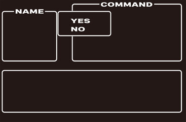 レトロゲーム風コマンド入力フレーム黒背景