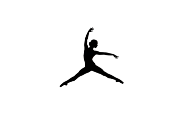 Abstract Silhouette In Motion Against Black Background Illustration