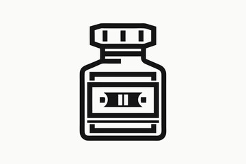 medicine bottle label icon simple style