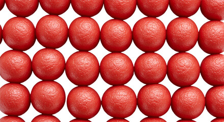 Abstract Photo of Red Spheres in Rows Against a Black Background