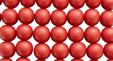 Abstract Photo of Red Spheres in Rows Against a Black Background