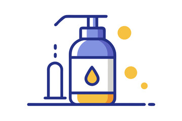 pump soap bottle drop foam hygiene icon  