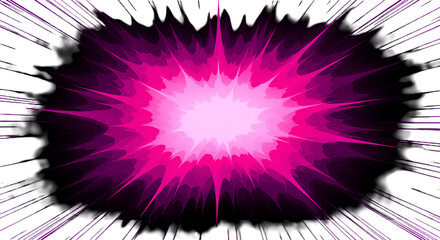 Abstract Pink Explosion Illustration With Bright Energy Blast Background