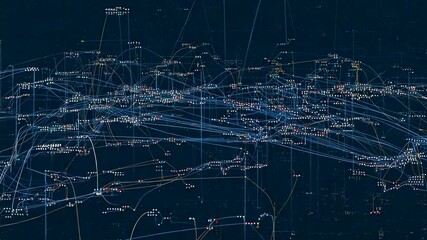 Abstract visualization of interconnected data streams illustrating complex networks in a digital landscape - Powered by Adobe