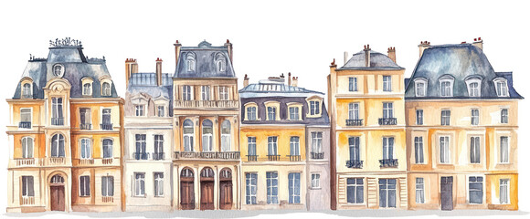 Fototapeta premium PNG Paris big palace architecture illustration watercolor.