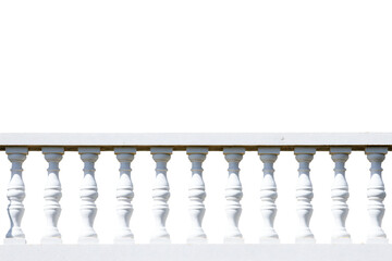 Fototapeta premium a white railing with a bird perched on it