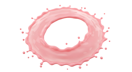 Abstract Pink Splash Illustration with Transparent Isolated Background