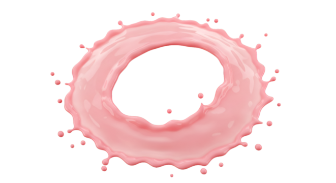 Abstract Pink Splash Illustration with Transparent Isolated Background