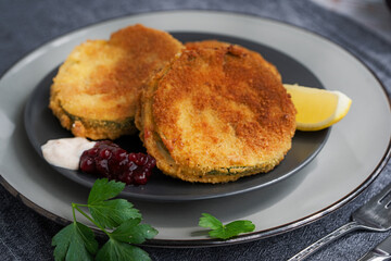Zucchini gebacken als Cordon bleu