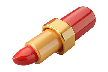 Red lipstick isolated on transparent background. beauty and fashion use cases.