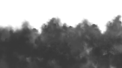 Urban Fire Smoke Overlay, dark ashy fog or atomic fallout over a city skyline PNG.