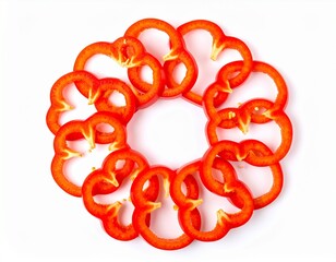 Close-up of finely ground paprika, showcasing its beautiful texture ideal for themes of seasoning, cooking, and gourmet ingredients. Paprika in white background, washing and cutting paprika 