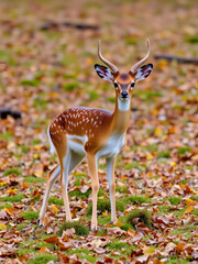 Fototapeta premium Fallow deer fawn Dama Dama in Autumn