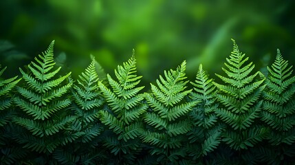 Obraz premium Ornamental fern with delicate graceful fronds in a vibrant green cascade