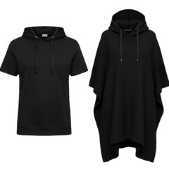 Black Hoodies Apparel Stylish Fashionable Clothing Wear Isolated Background