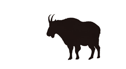 Black Silhouette Of A Goat Isolated On A Black Background Illustration