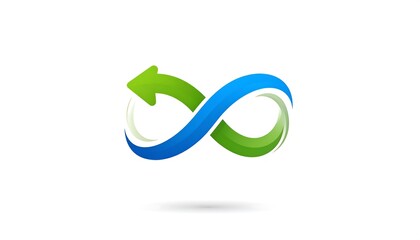 Abstract infinity symbol with dynamic color gradient