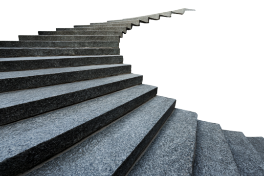 a person is walking up a set of stairs