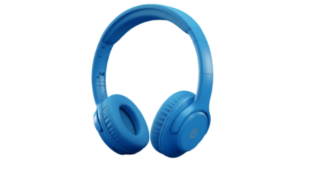 Blue Headphones Illustration Isolated on Transparent Background