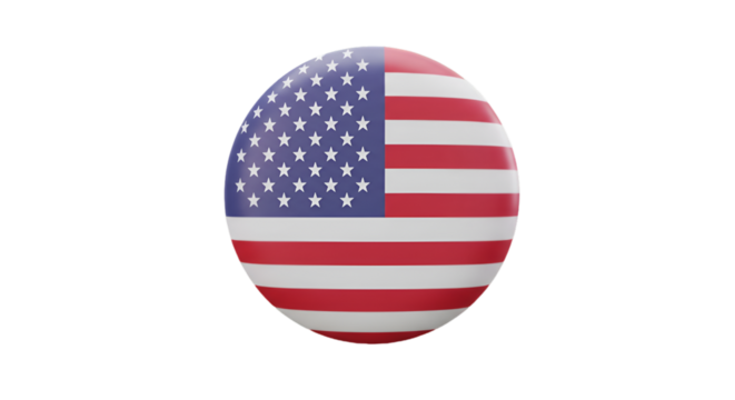 American Flag Circle Badge Graphic Illustration Against Transparent Background