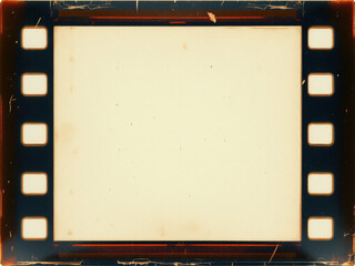 Obraz premium Vintage film strip border with a sepia tone, evoking classic cinema nostalgia.
