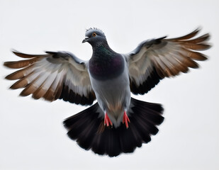 Fototapeta premium Flying Pigeon on Clean Background