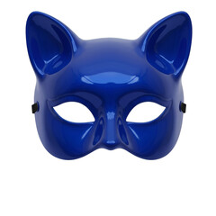 Naklejka premium Blue Cat Mask Isolated on Transparent Background 3D Illustration