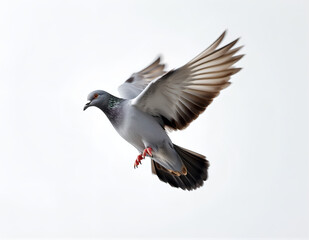 Fototapeta premium Flying Pigeon on Clean Background