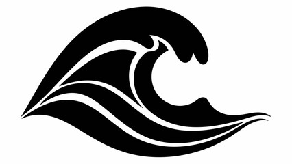 Obraz premium Stylized ocean wave, used for surf, beach, or nature design.