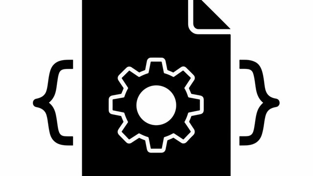 Document icon with code brackets and gear, symbolizing configuration or API file.