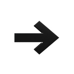 Fototapeta premium Black Glossy Arrow Pointing Right Isolated On Transparent Background