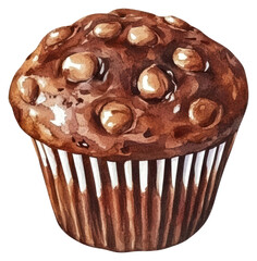 PNG Chocolate muffin dessert illustration art.