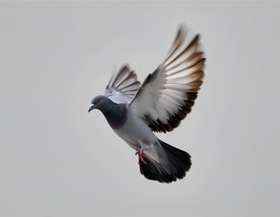 Flying Pigeon on Clean Background