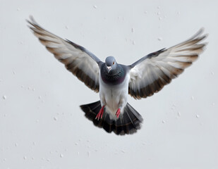 Flying Pigeon on Clean Background