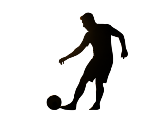 Football Player Silhouette in Action Against a Dark Background Photo