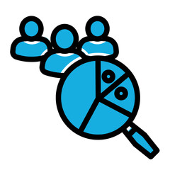 Population Segmentation Analysis Icon from Business Opportunity Collection (Solid Color Lineal Style)