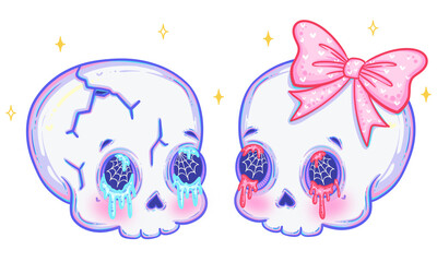 Kawaii Skull Couple Creepy Cute Love