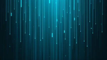 Download abstract blue digital background with falling lines and glowing particles effect