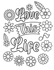 Inspirational Quotes Coloring Page, Simple Large Print Motivational Quotes, Hand Drawing, Holiday Coloring Fun, hand-drawn, Bold Easy Coloring, Stress Relief, Self Love, Positive Affirmation,