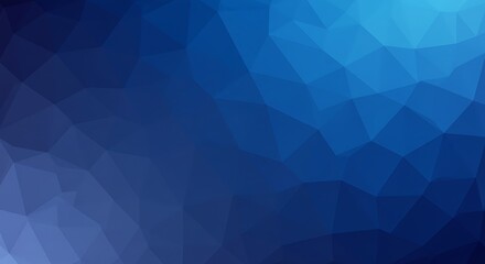 Abstract geometric background with a low poly design in shades of blue, creating a modern and polygonal texture.