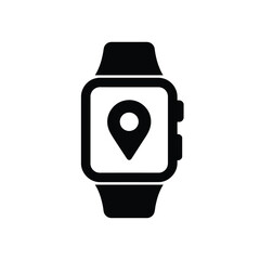 Smartwatch with location pin icon
