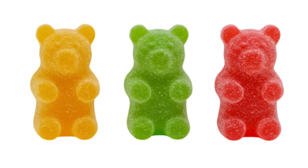 Colorful Gummy Bears Isolated On Transparent Background Abstract Illustration