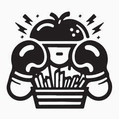 Adobe Illustrator Create Simple Boxing Black and White Vector