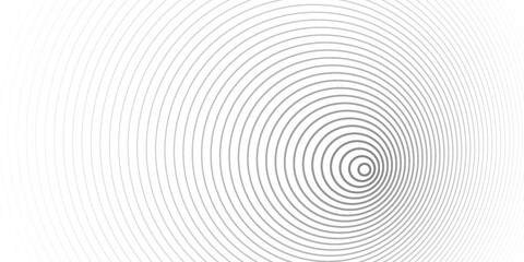 Concentric circle. Circular line pattern. Radial fade wave for sound, swirl, radio and sonar. Abstract concentric graphic icon. Geometric centric effect. Vector.